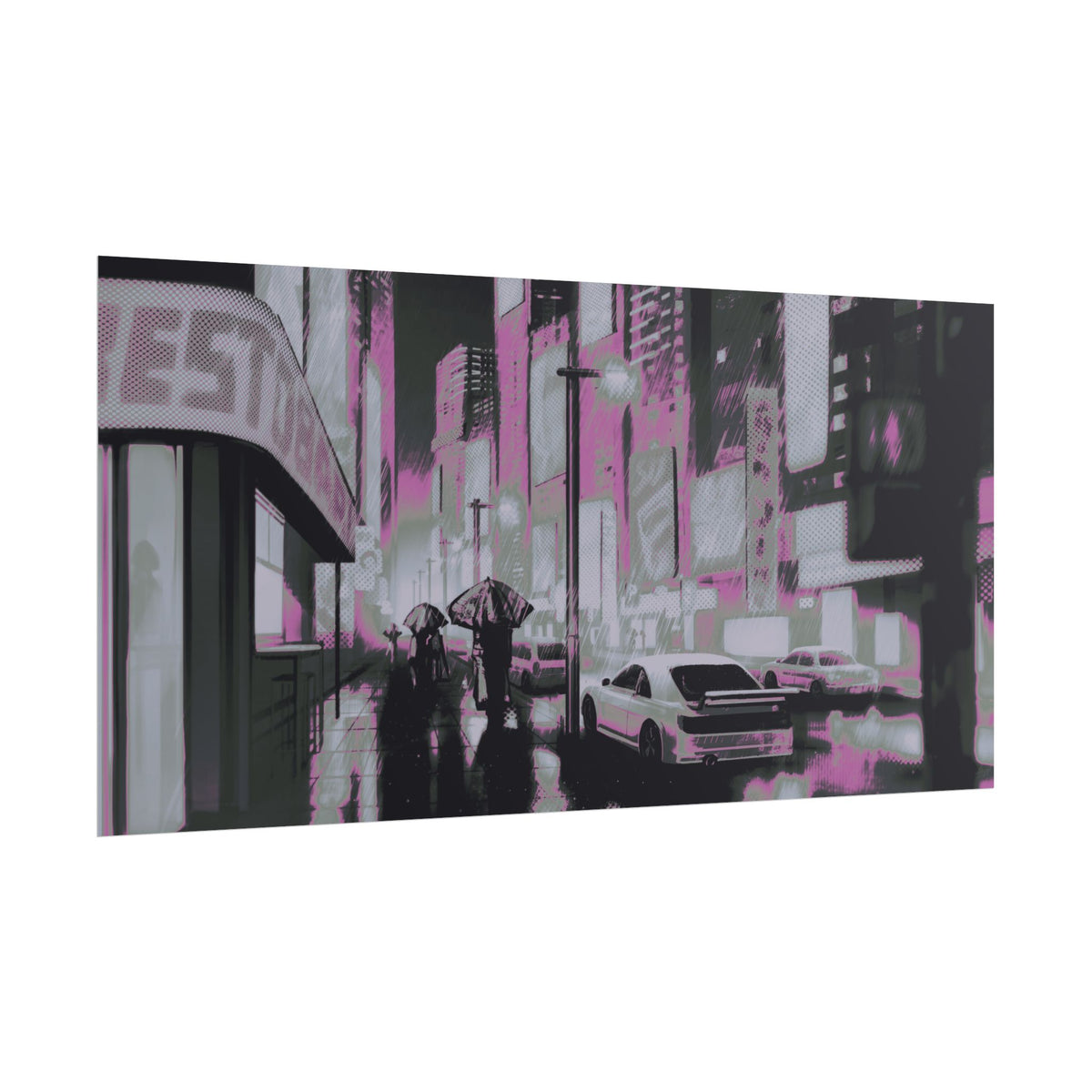 Cyberpunk City (bubblegum ver.) — Rolled Poster