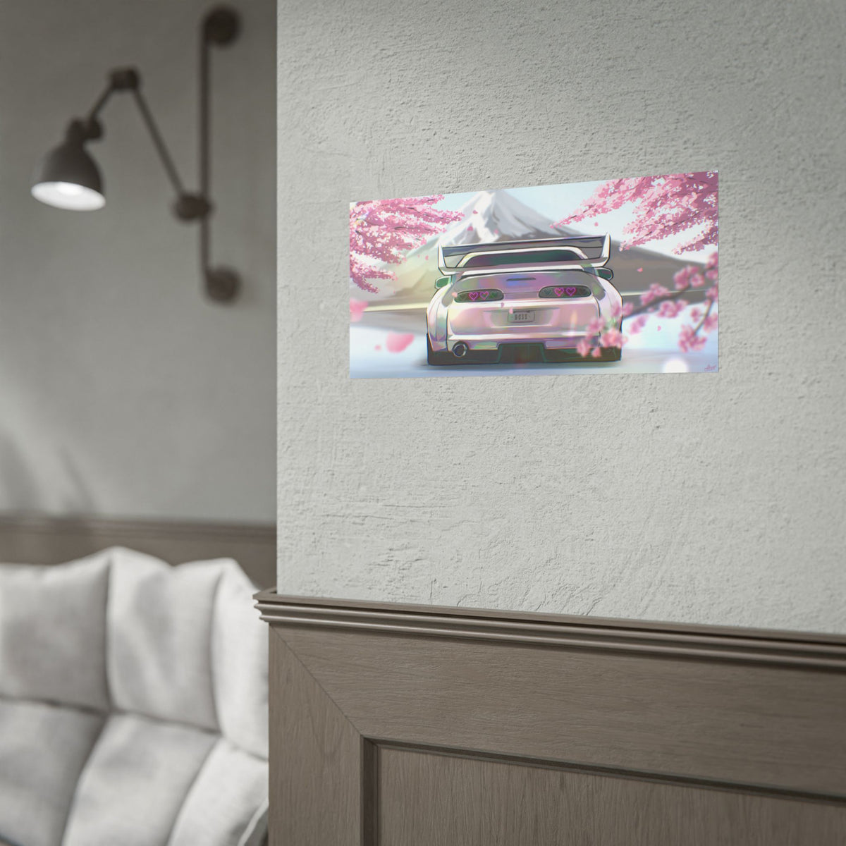 Cherry Blossom Japanese Car — Rolled Poster