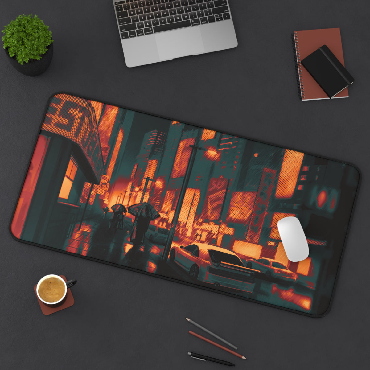 Cyberpunk City (nether ver.) — Desk Mat