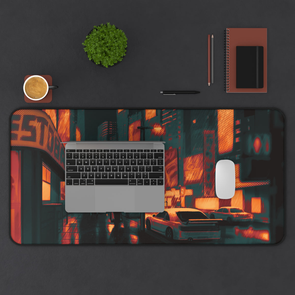 Cyberpunk City (nether ver.) — Desk Mat