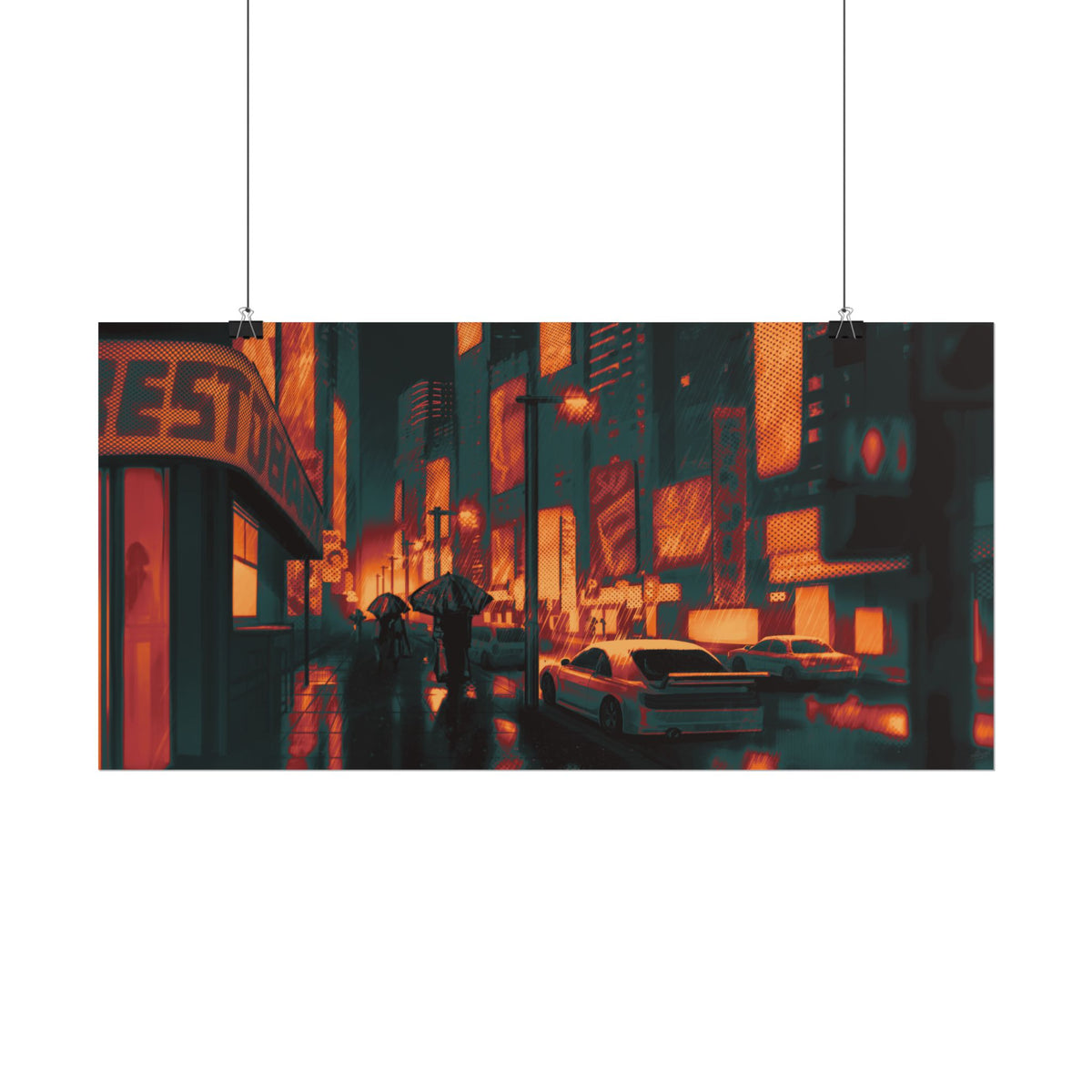 Cyberpunk City (nether ver.)— Rolled Poster