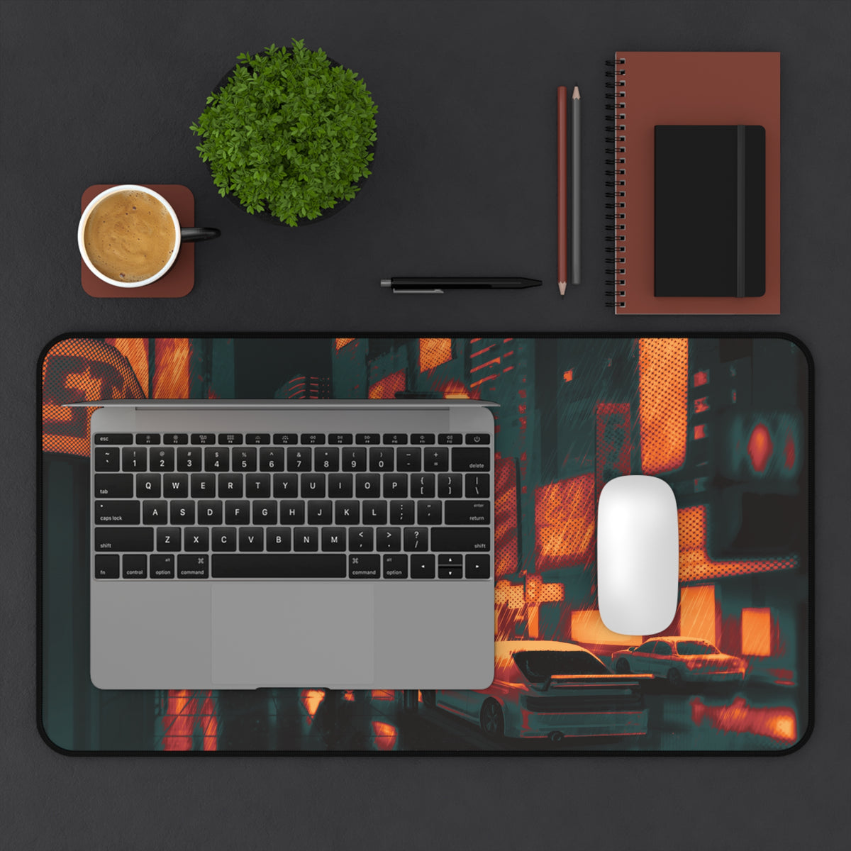 Cyberpunk City (nether ver.) — Desk Mat
