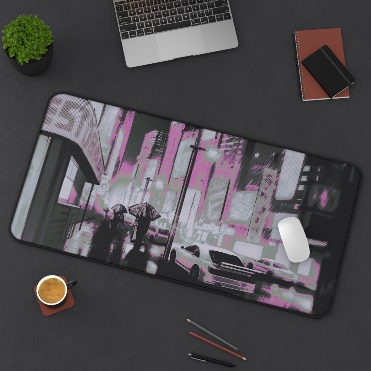Cyberpunk City (bubblegum ver.) — Desk Mat
