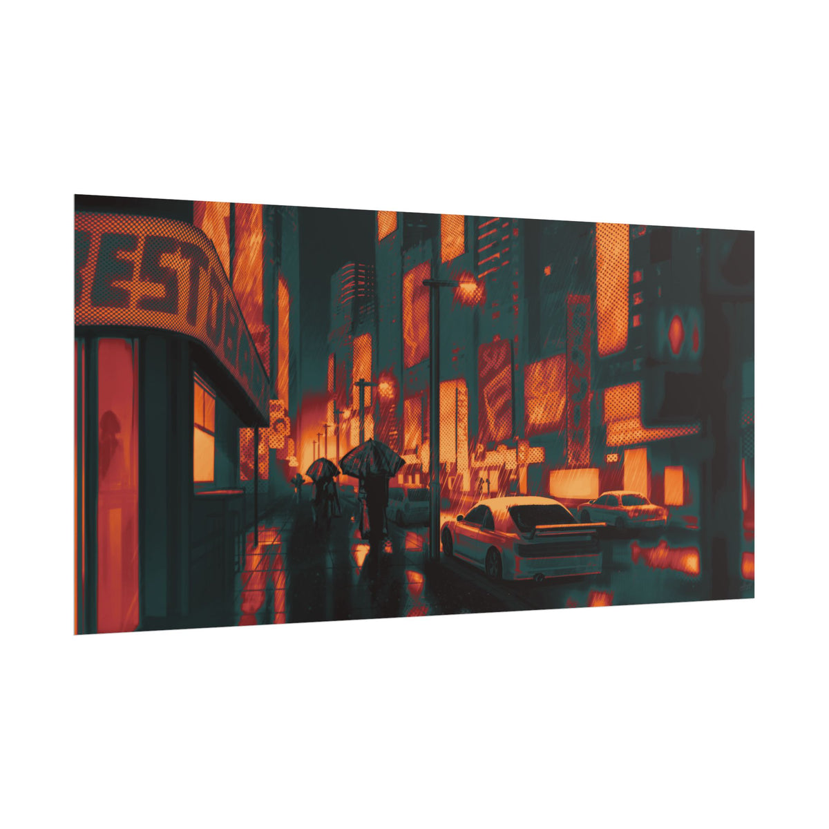 Cyberpunk City (nether ver.)— Rolled Poster