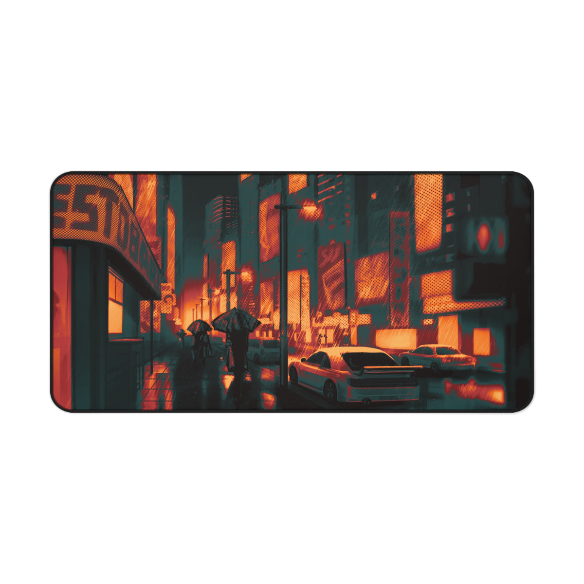 Cyberpunk City (nether ver.) — Desk Mat