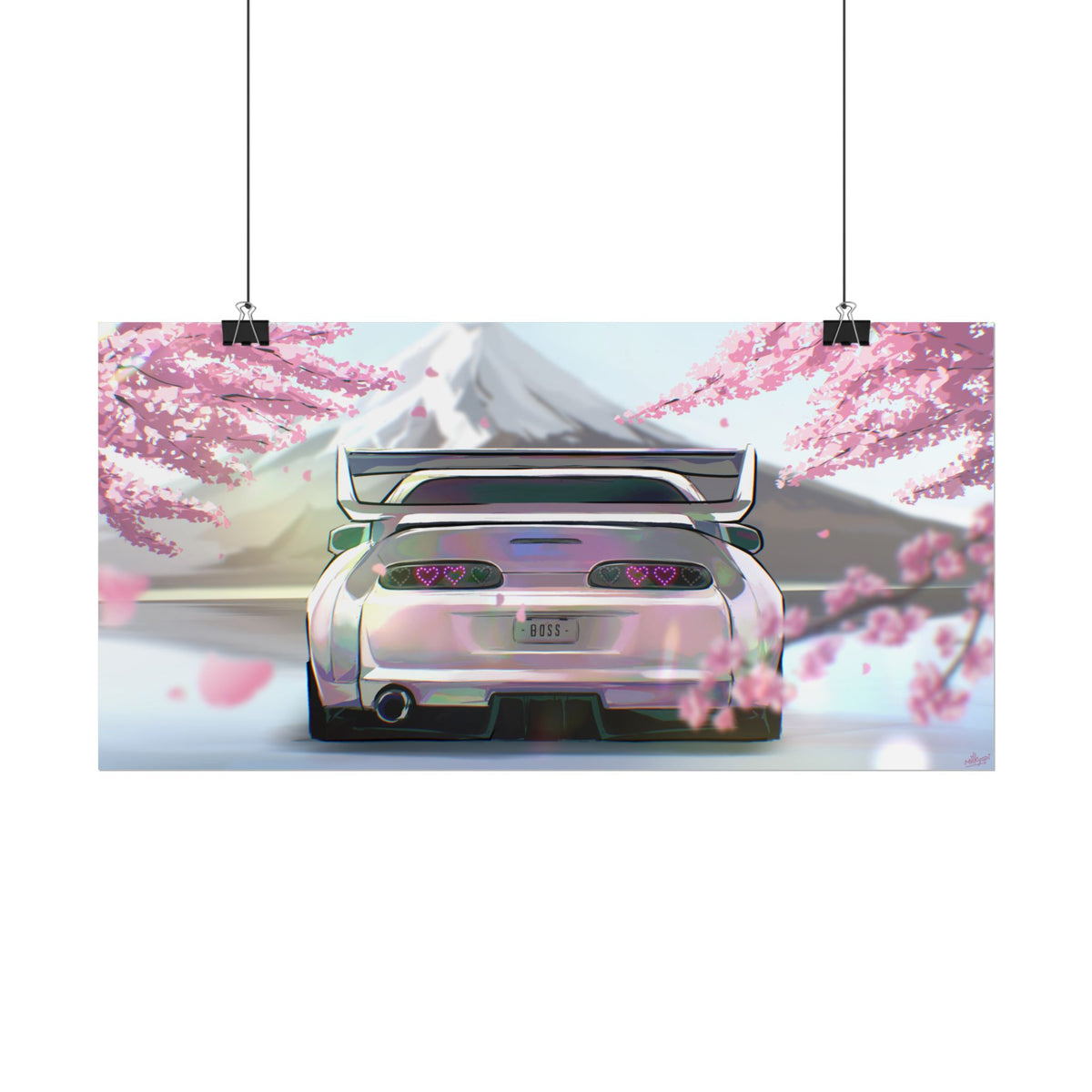 Cherry Blossom Japanese Car — Rolled Poster