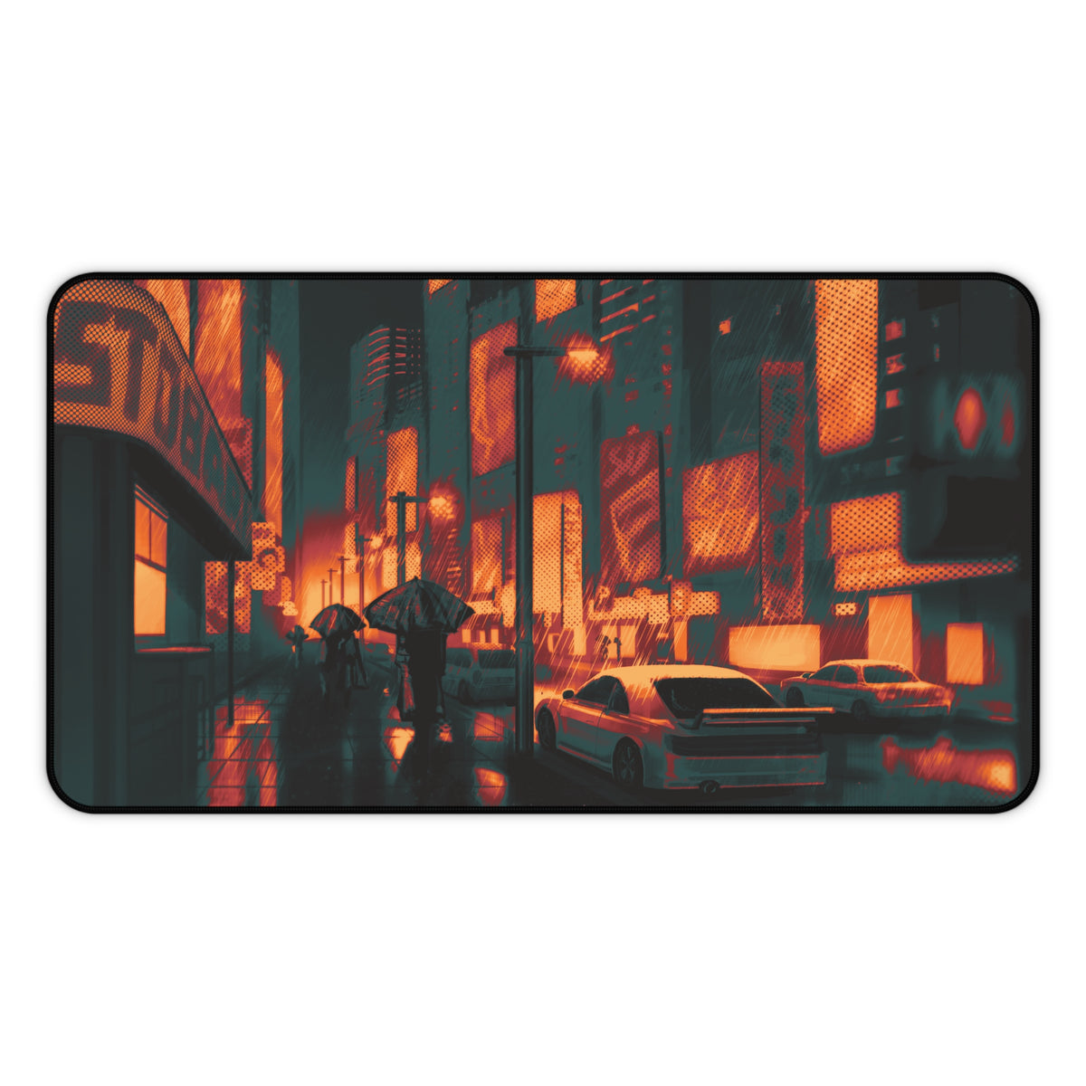 Cyberpunk City (nether ver.) — Desk Mat