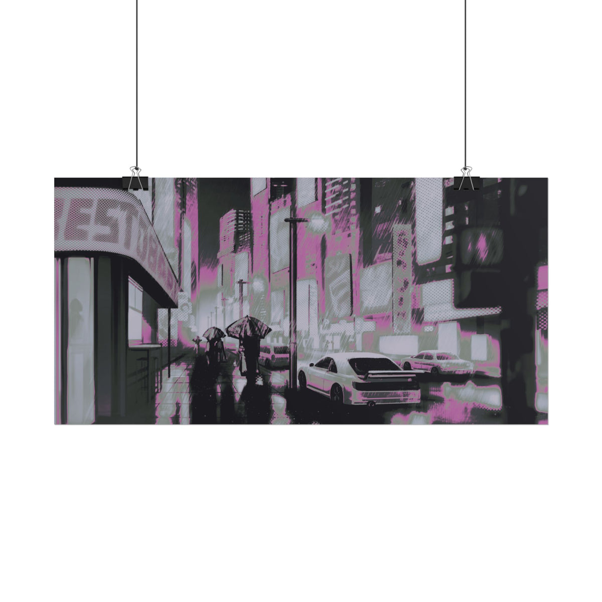 Cyberpunk City (bubblegum ver.) — Rolled Poster