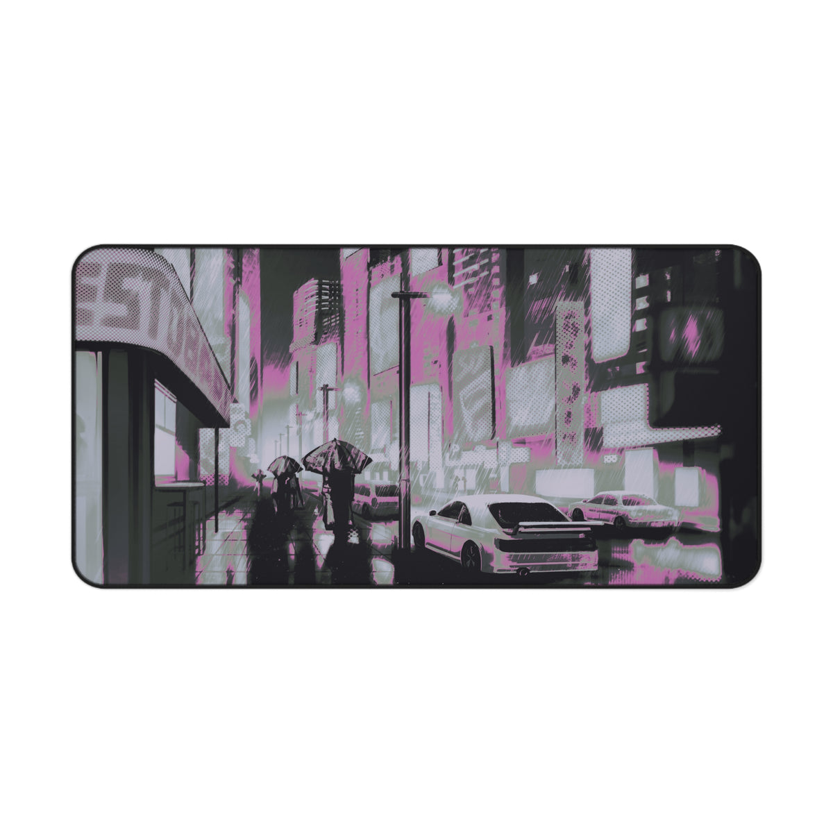 Cyberpunk City (bubblegum ver.) — Desk Mat