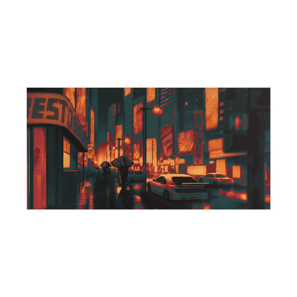 Cyberpunk City (nether ver.)— Rolled Poster