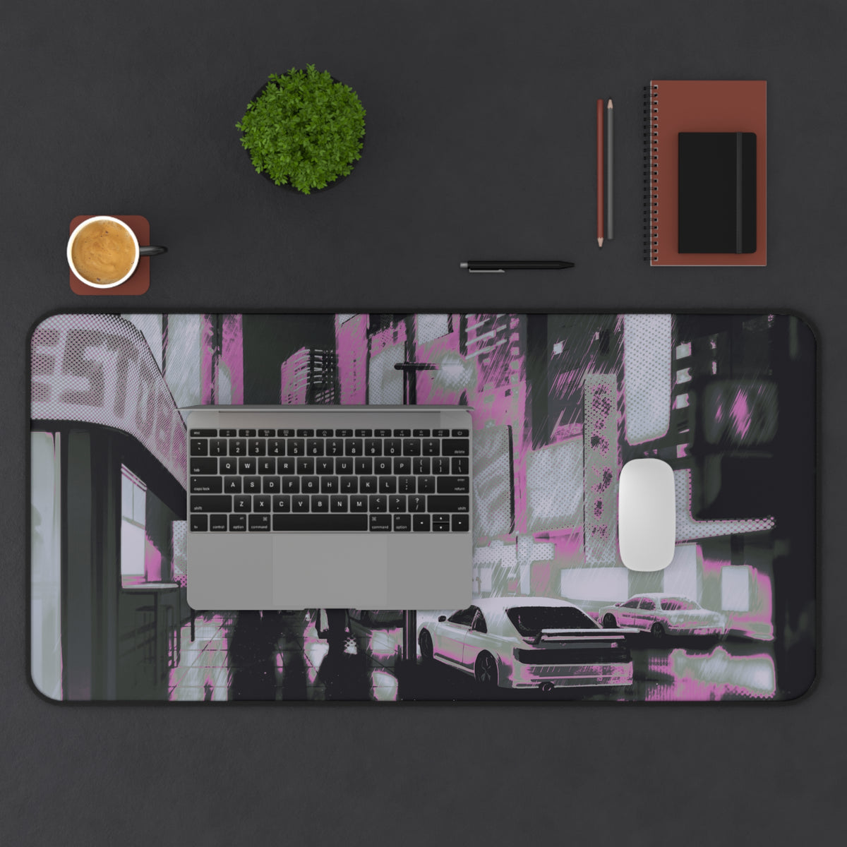Cyberpunk City (bubblegum ver.) — Desk Mat