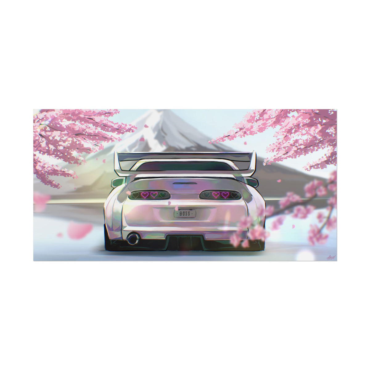 Cherry Blossom Japanese Car — Rolled Poster