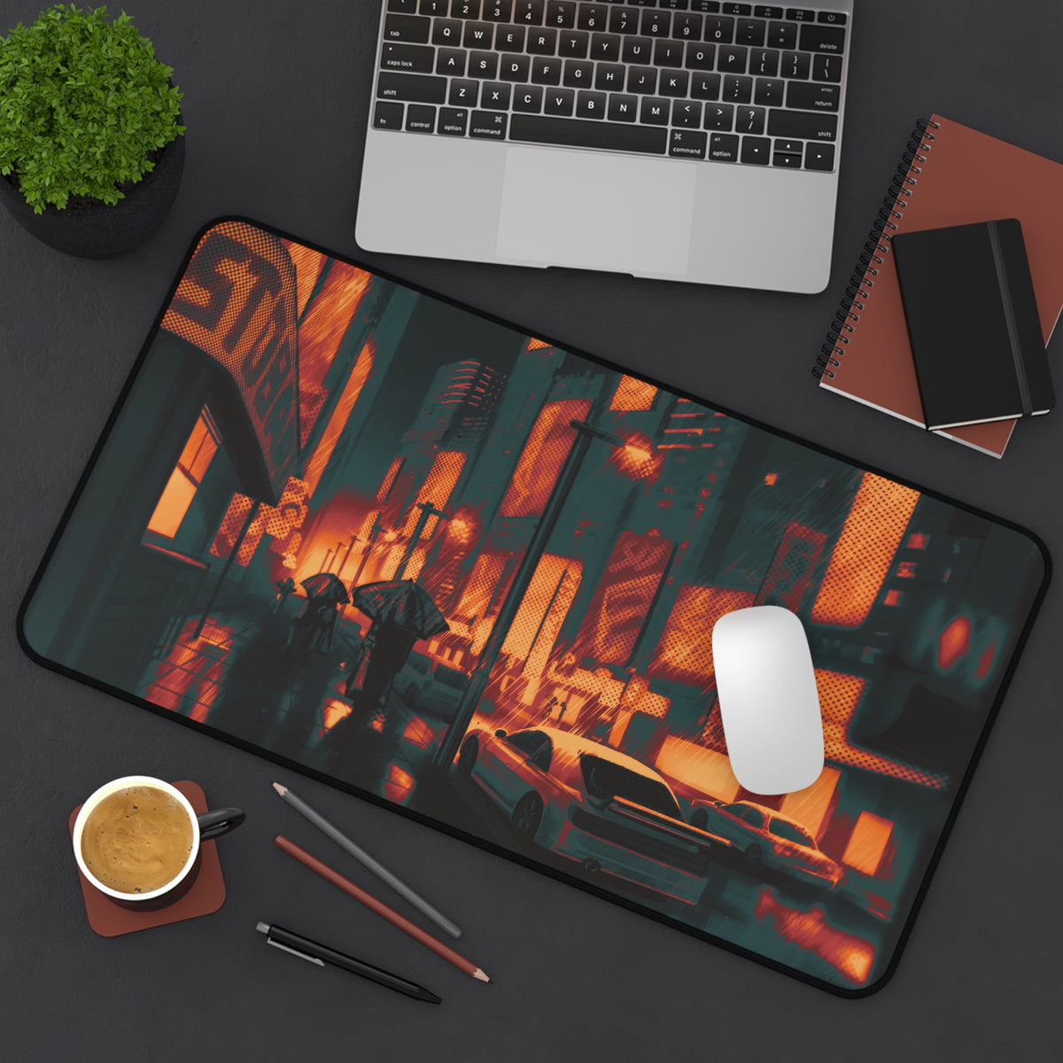 Cyberpunk City (nether ver.) — Desk Mat