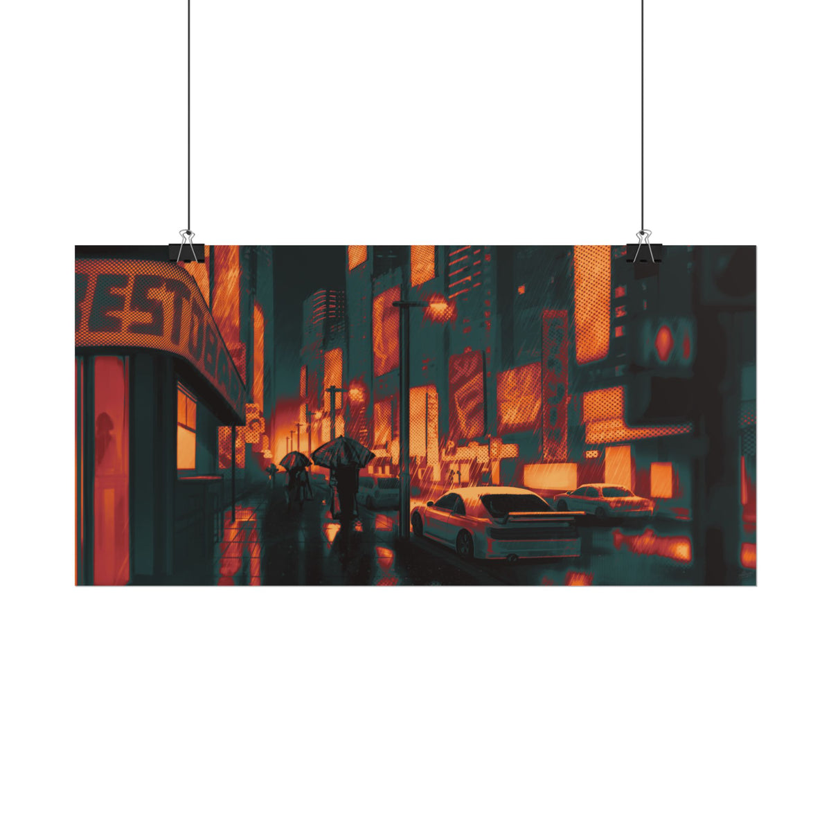 Cyberpunk City (nether ver.)— Rolled Poster