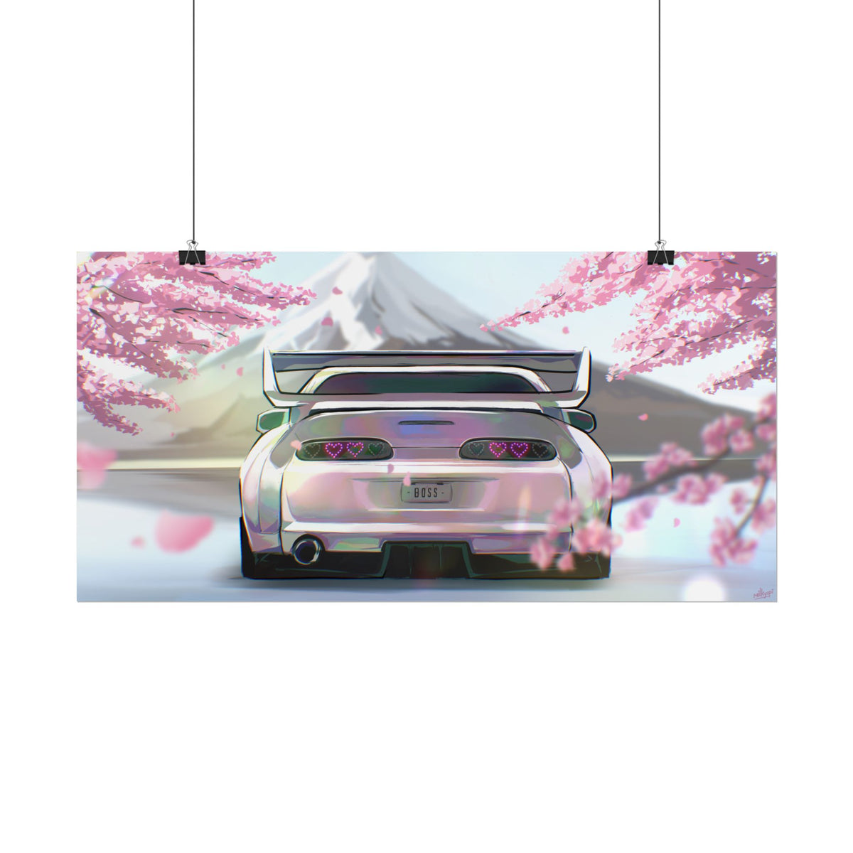 Cherry Blossom Japanese Car — Rolled Poster